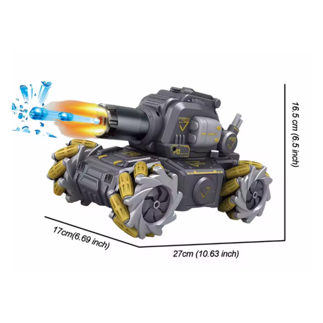 SUPER TANQUE AMARILLO RESISTENCIA LANZADOR DE HIDROGEL CON DOBLE CONTROL REMOTO CON LUZ LED - 4