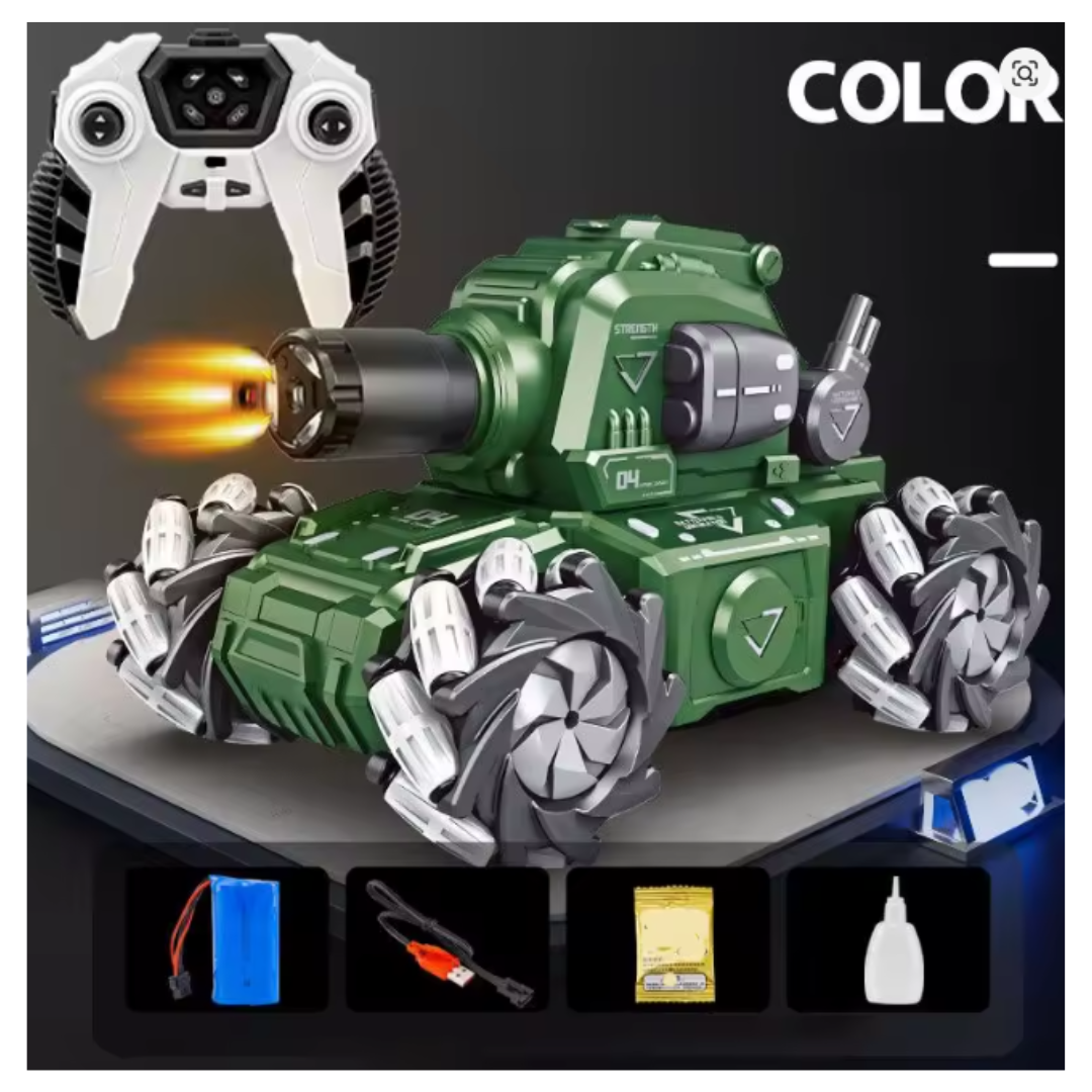 SUPER TANQUE VERDE RESISTENCIA LANZADOR DE HIDROGEL CON DOBLE CONTROL REMOTO CON LUZ LED - 5
