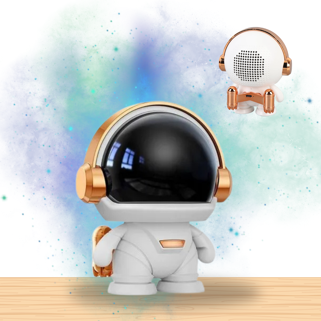 MINI PARLANTE MODELO MINI ASTRONAUTA CON LUZ ULTRA SONIDO - 1