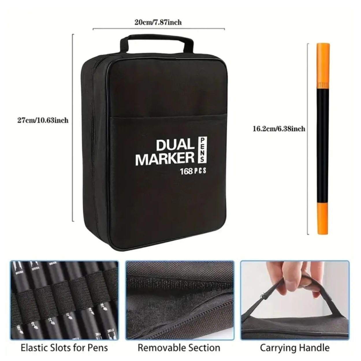 Set de 168 Plumones Doble Punta a Base de Alcohol + Estuche - 2