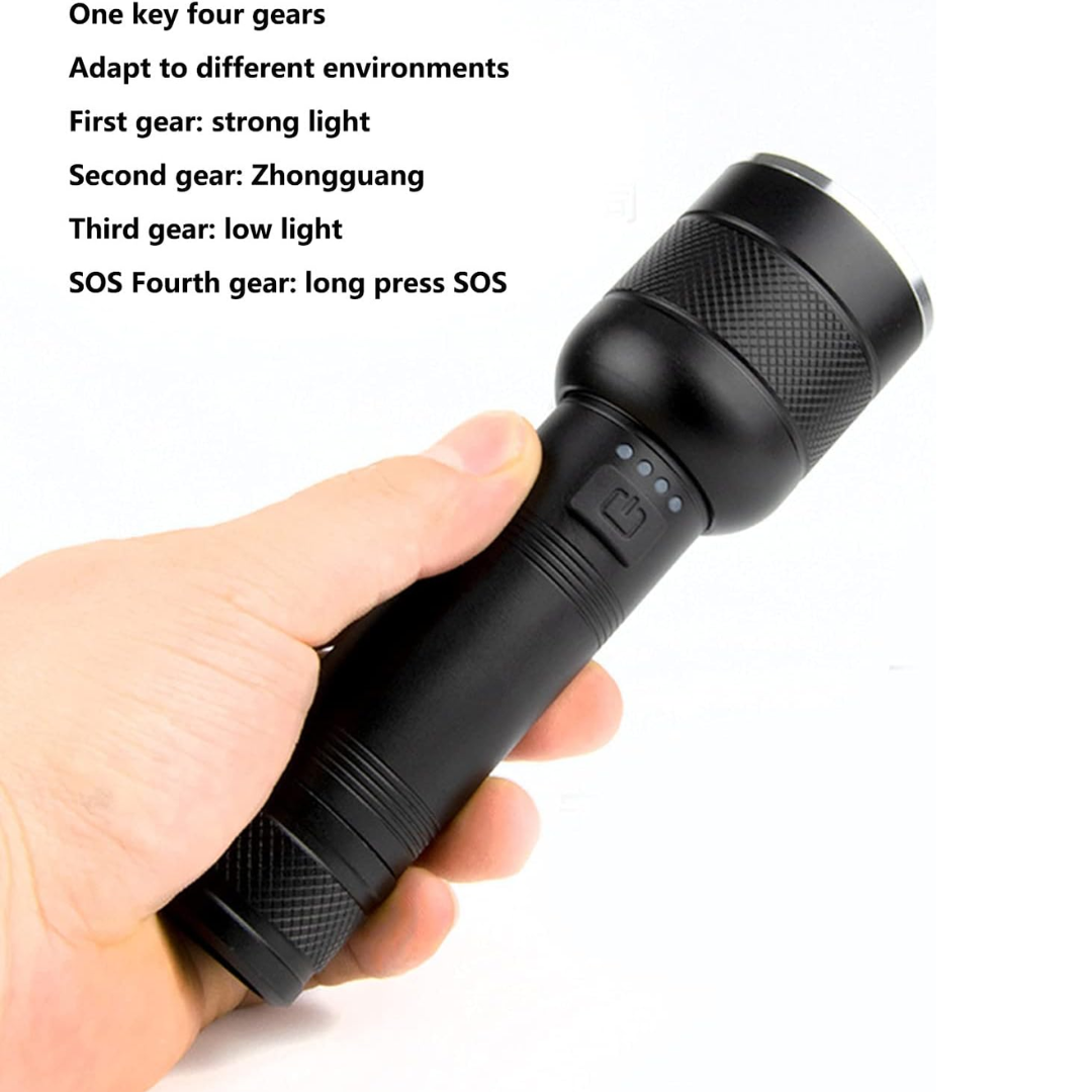 LINTERNAS 2000LM BRIGHTNESS SUPER POTENTE CON LUZ REFLECTANTE - 4