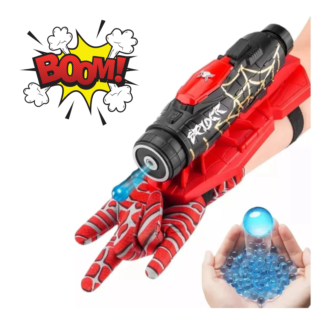 BRAZO SPIDER MAN LANZADOR DE BOLITAS HIDROGEL + GUANTE Y MÁSCARA + ACCESORIOS - 1