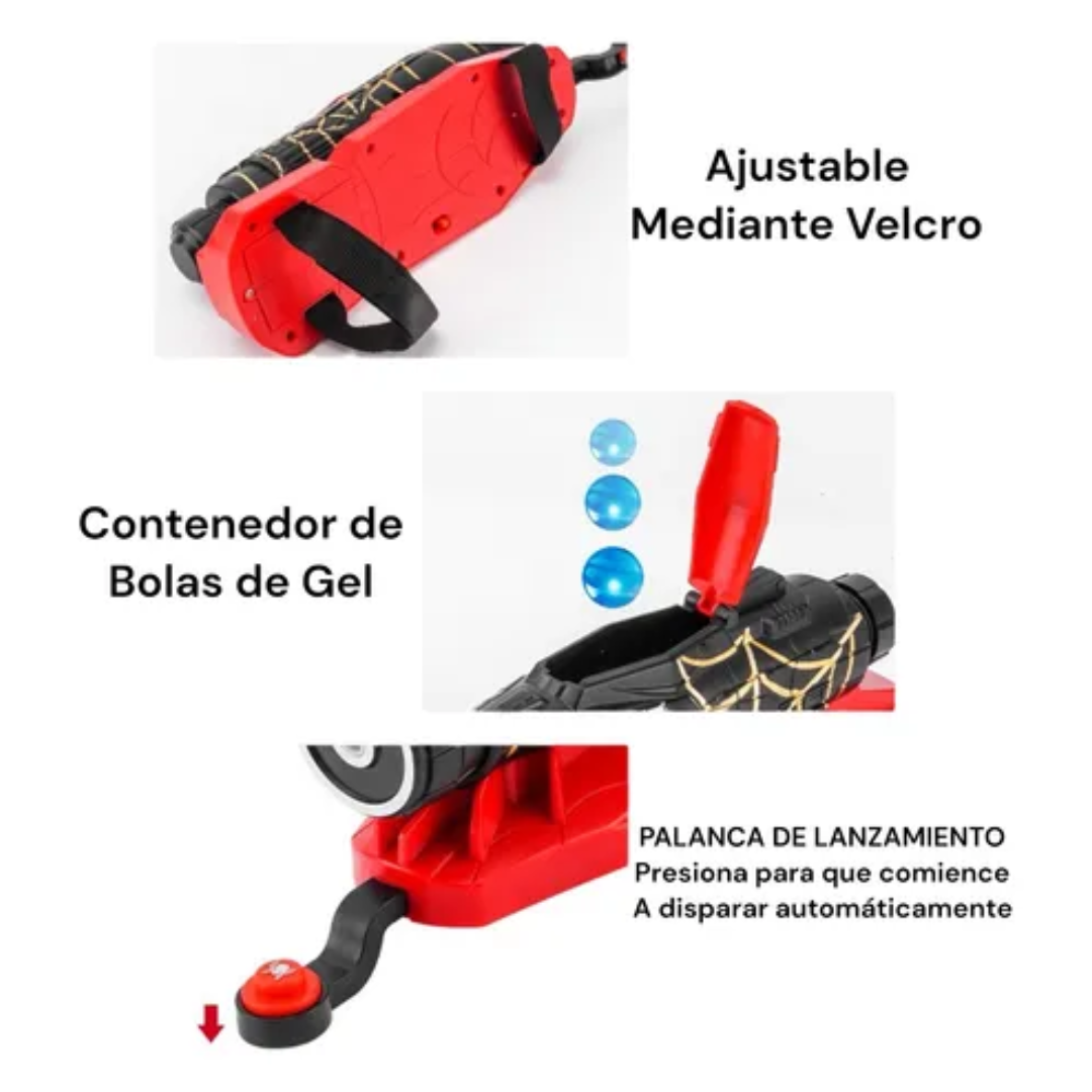 BRAZO SPIDER MAN LANZADOR DE BOLITAS HIDROGEL + GUANTE Y MÁSCARA + ACCESORIOS - 4