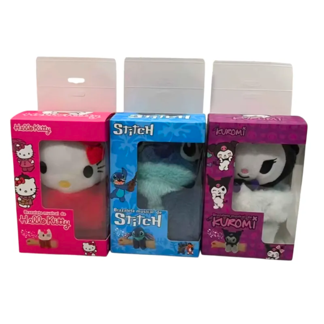 PACK BRAZALETES MUSICALES - KUROMI Y KITTY - DISEÑO SLAP - 4
