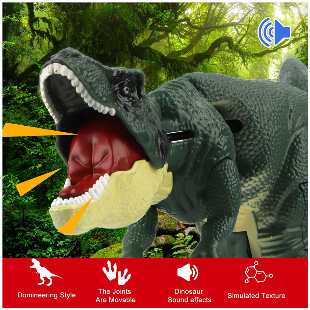 DINO ZAZA ROAR ROAR JUGUETE VIRAL TIKTOK PARA NIÑOS Y ADULTOS LUCES SONIDO REALISTA - 5