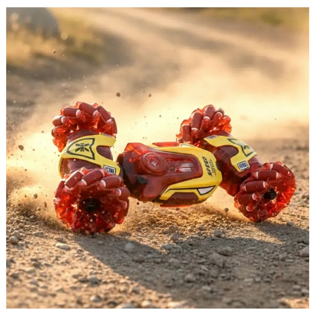 CARRO A CONTROL REMOTO JUGUETE PARA NIÑOS STUNT IRON MAN | LUCES GIRO DE 360° Y ACROBÁTICOS - 3