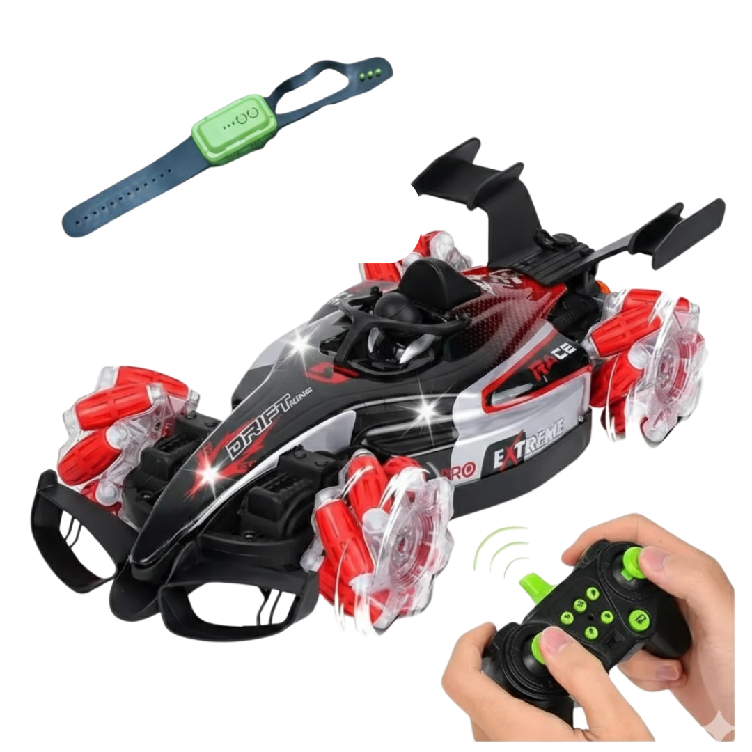 CARRO A CONTROL REMOTO RACING CAR SPRAY PARA NIÑOS / CONTROL SENSOR DE MANO / EFECTO HUMO ACROBACIAS Y LUCES - 1
