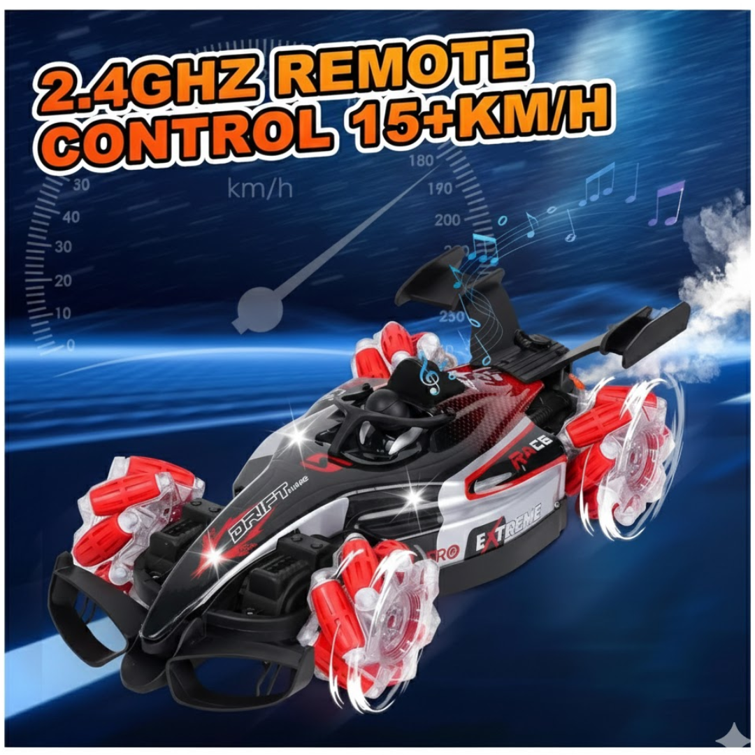 CARRO A CONTROL REMOTO RACING CAR SPRAY PARA NIÑOS / CONTROL SENSOR DE MANO / EFECTO HUMO ACROBACIAS Y LUCES - 6