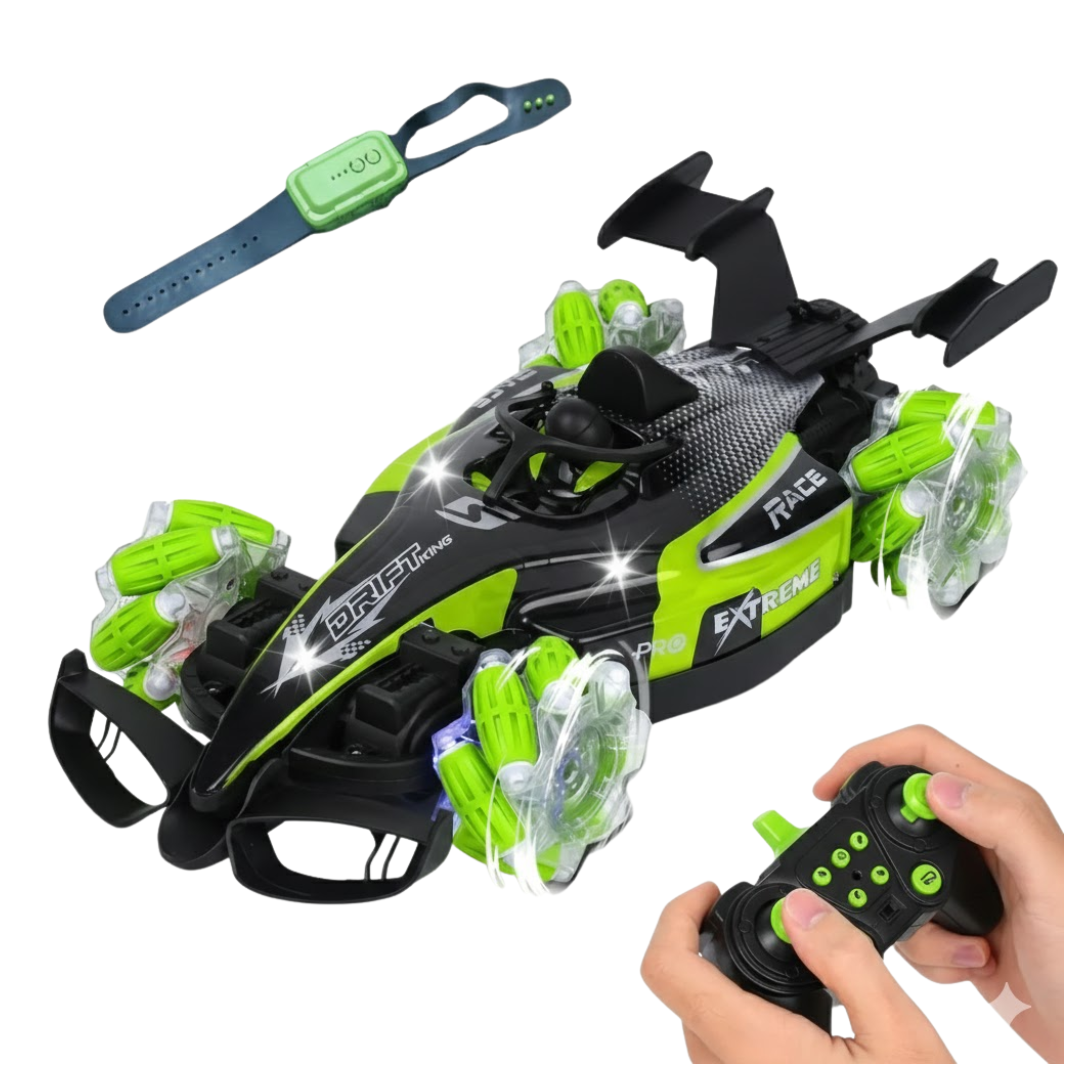 CARRO A CONTROL REMOTO RACING CAR SPRAY PARA NIÑOS / CONTROL SENSOR DE MANO / EFECTO HUMO ACROBACIAS Y LUCES - 1