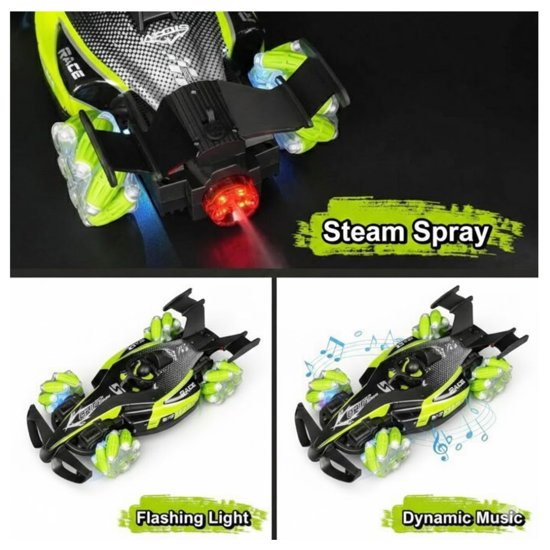 CARRO A CONTROL REMOTO RACING CAR SPRAY PARA NIÑOS / CONTROL SENSOR DE MANO / EFECTO HUMO ACROBACIAS Y LUCES - 5
