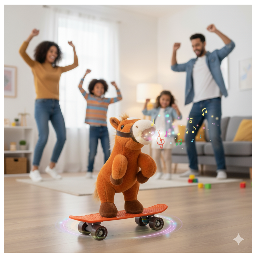 MONOPATÍN PELUCHE CABALLITO BAILARÍN MUSICAL CON GIRO 360° - 2