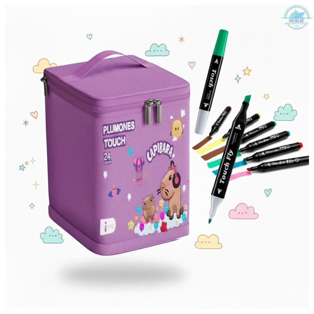 PLUMONES CAPIBARA 24 PIEZAS CON ESTUCHE DISEÑO KAWAII - 5