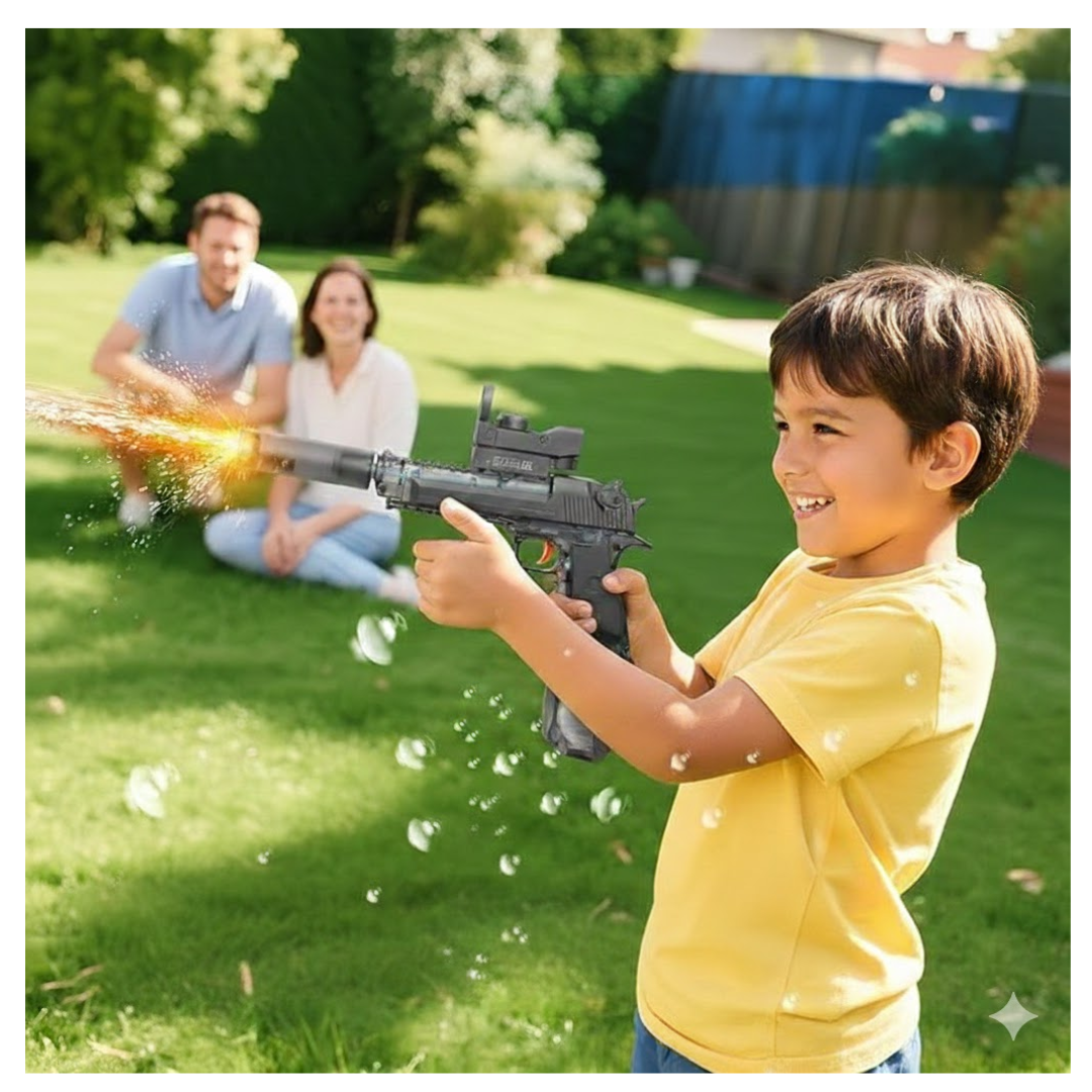 PISTOLA DE AGUA UZI ELÉCTRICA RECARGABLE ACCESORIOS LENTES Y MÁS / JUGUETE PARA NIÑOS Y ADULTOS / VERANO CARNVAL - 2