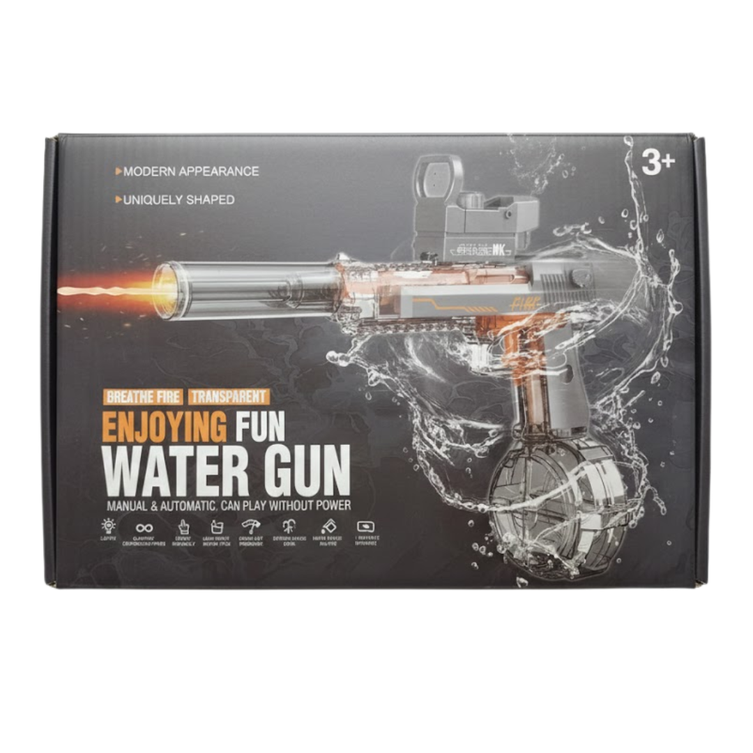 PISTOLA DE AGUA UZI ELÉCTRICA RECARGABLE ACCESORIOS LENTES Y MÁS / JUGUETE PARA NIÑOS Y ADULTOS / VERANO CARNVAL - 9