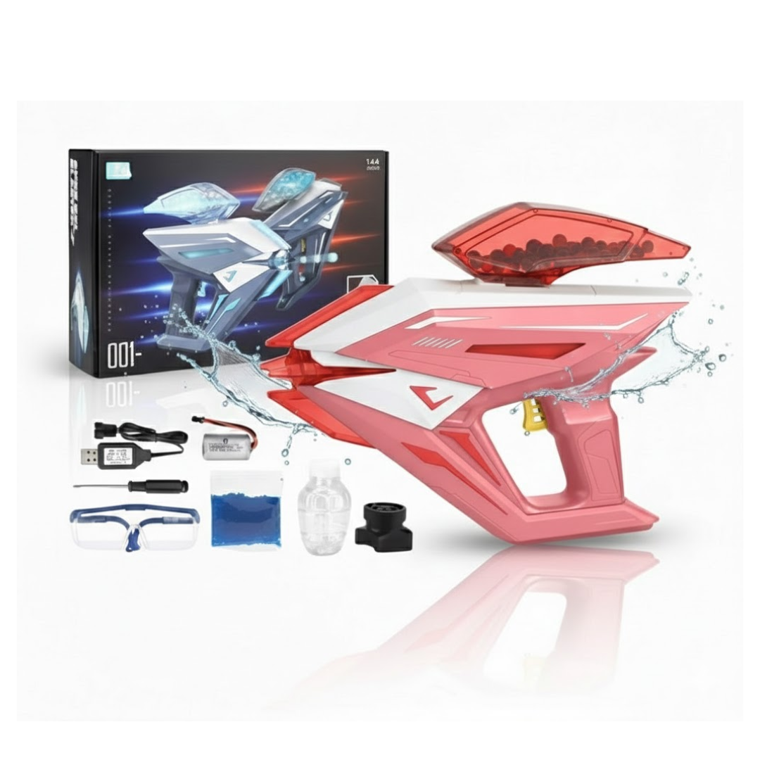 PISTOLA DE AGUA FUTURISTA ROSADO LANZADOR DE HIDROGEL 3,4V PARA NIÑOS, NIÑAS Y ADULTOS / VERANO - 1