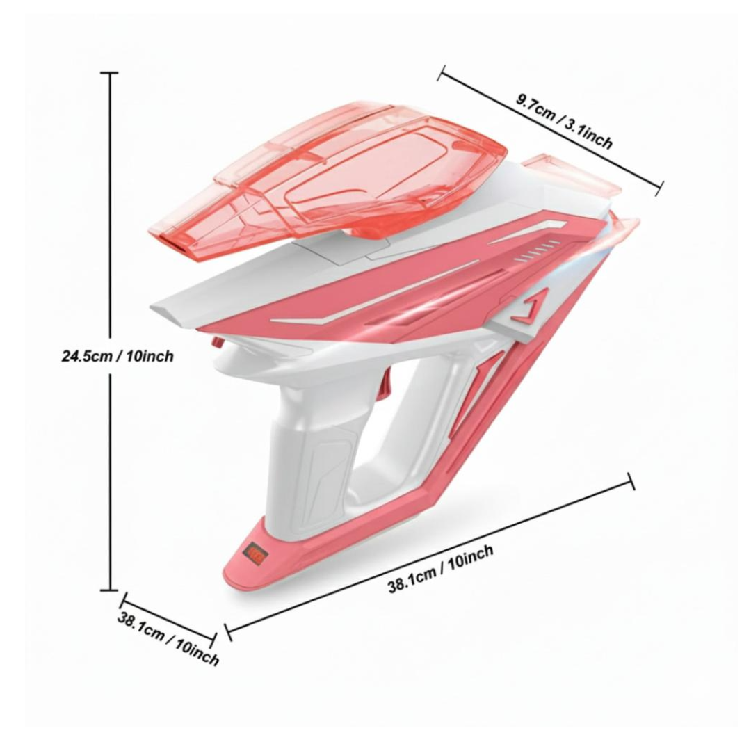 PISTOLA DE AGUA FUTURISTA ROSADO LANZADOR DE HIDROGEL 3,4V PARA NIÑOS, NIÑAS Y ADULTOS / VERANO - 3