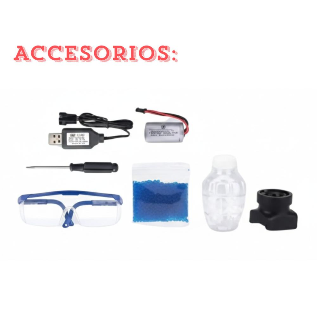 PISTOLA DE AGUA FUTURISTA ROSADO LANZADOR DE HIDROGEL 3,4V PARA NIÑOS, NIÑAS Y ADULTOS / VERANO - 4