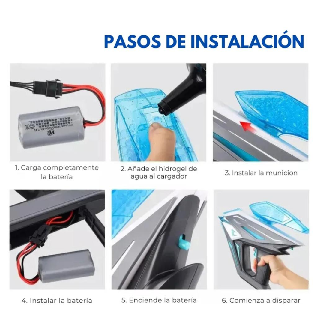 PISTOLA DE AGUA FUTURISTA ROSADO LANZADOR DE HIDROGEL 3,4V PARA NIÑOS, NIÑAS Y ADULTOS / VERANO - 5