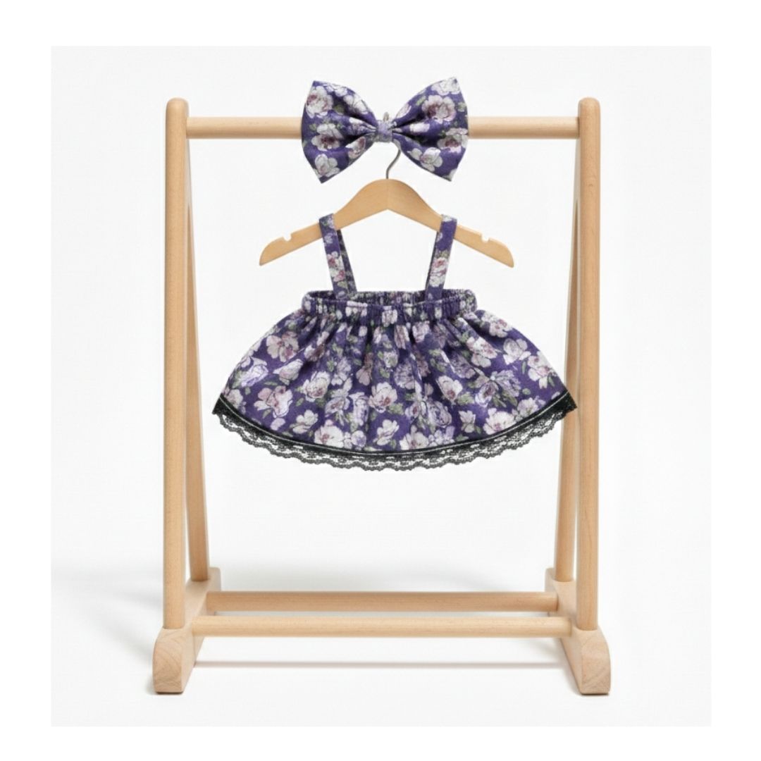 ROPA LABUBU VESTIDO MORADO FLORAL + MOÑITO - 3