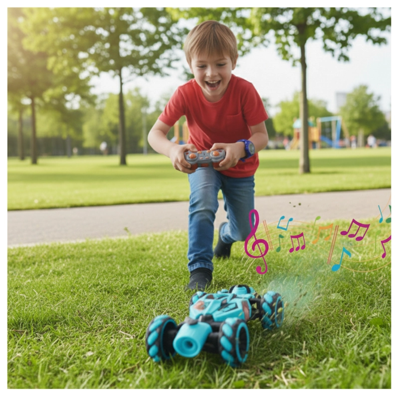 CARRO STUNT CAR A CONTROL REMOTO PARA NIÑOS SENSOR MANUAL BATERIA USB - 4