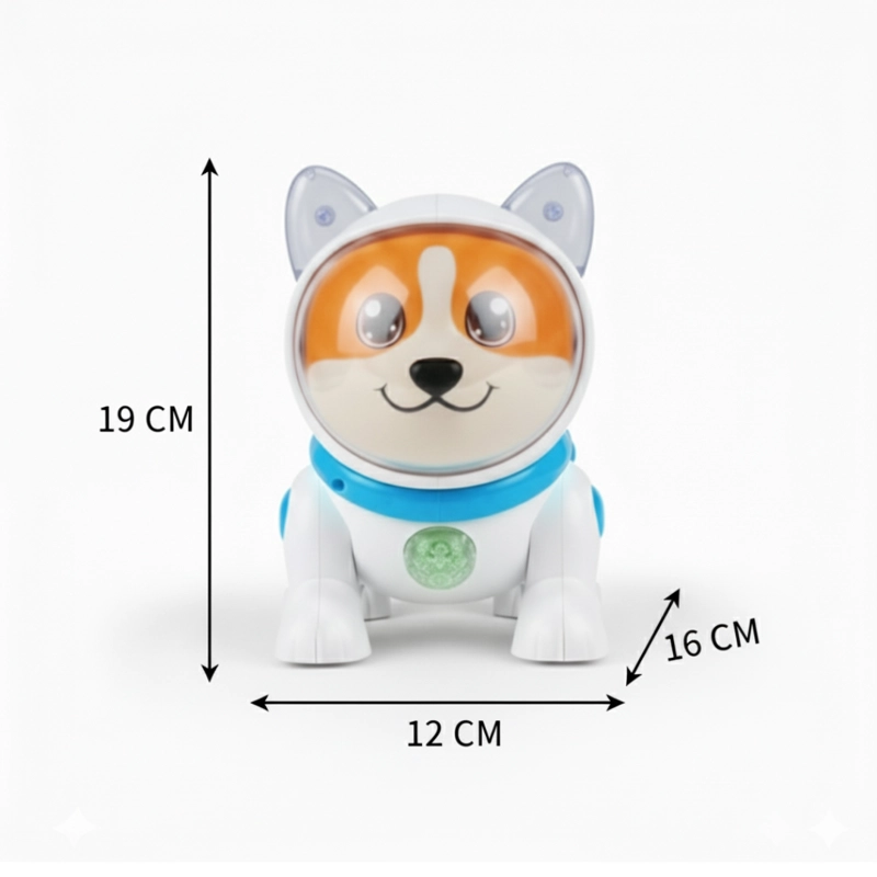 MASCOTA ROBOT INTERACTIVO PERRO ASTRONAUTA ESPACIAL - MUSICAL LUCES CAMINA Y BOTA HUMO - 2