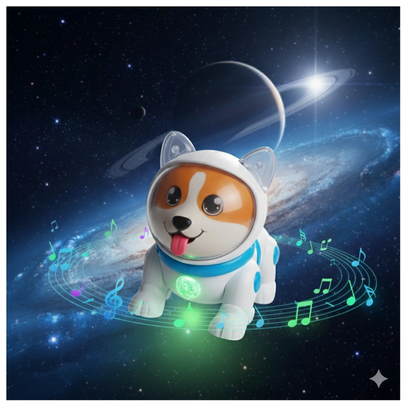 MASCOTA ROBOT INTERACTIVO PERRO ASTRONAUTA ESPACIAL - MUSICAL LUCES CAMINA Y BOTA HUMO - 5