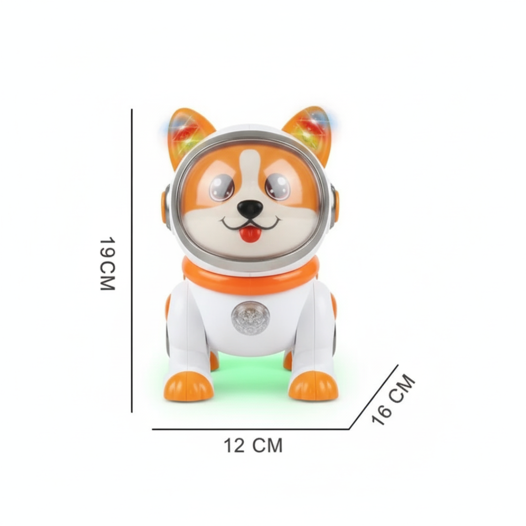 PERRO ROBOT ASTRONAUTA INTERACTIVO MUSICAL CON LUCES Y HUMO - 2