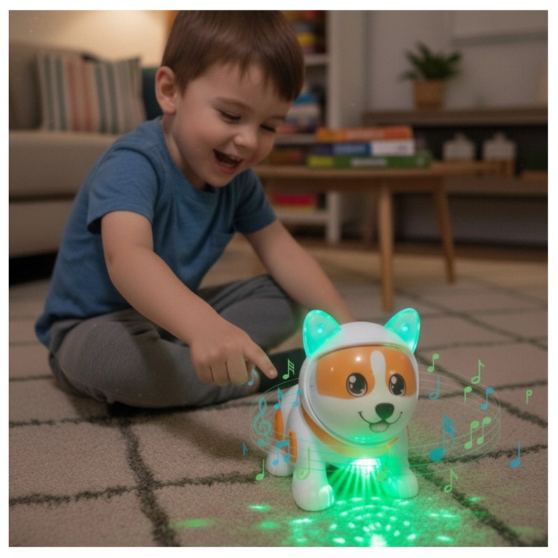 MASCOTA ROBOT INTERACTIVO PERRO ASTRONAUTA ESPACIAL - MUSICAL LUCES CAMINA Y BOTA HUMO - 4