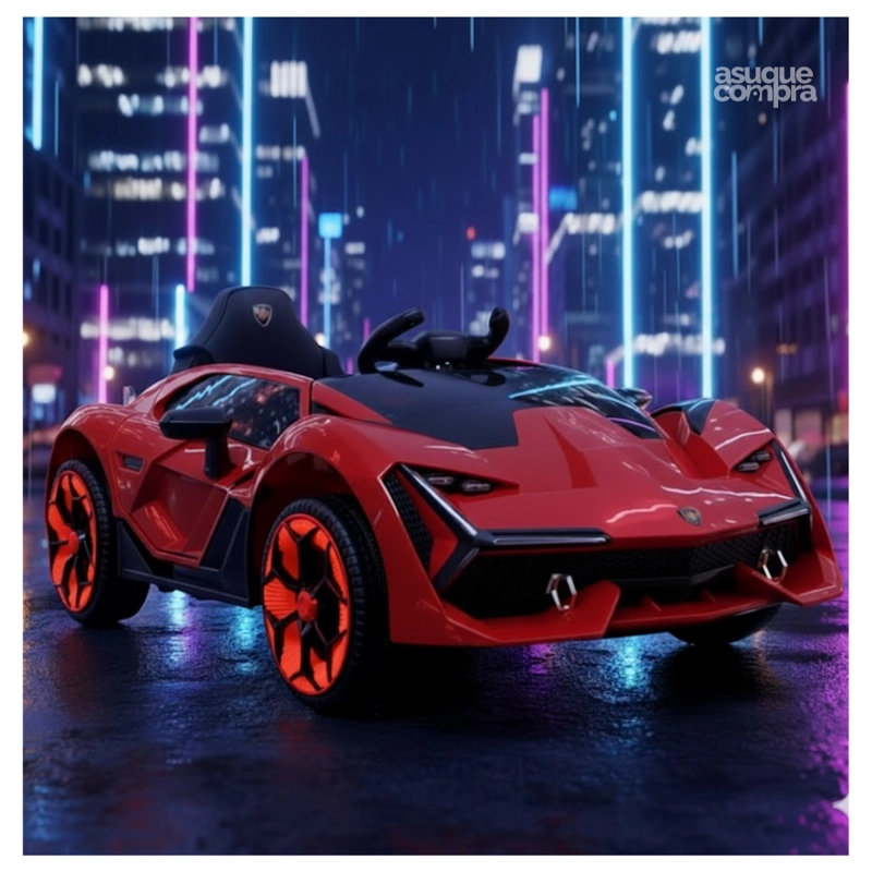 CARRO ELECTRONICO LAMBORGUINI MUSICAL PARA NIÑOS COLOR ROJO - 1