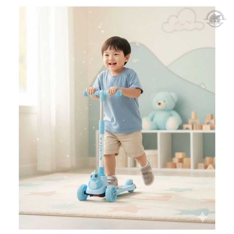 SCOOTER CELESTE INFANTIL PREMIUM 3 RUEDAS AJUSTABLE ESTABLE Y ANTIDESLIZANTE - 4