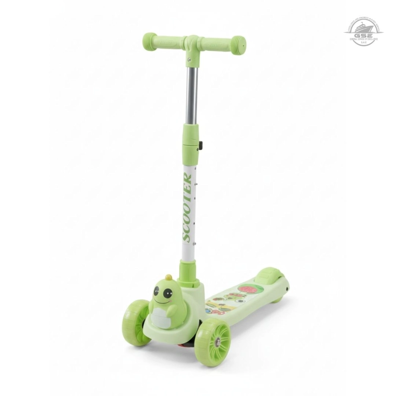 SCOOTER VERDE INFANTIL PREMIUM 3 RUEDAS AJUSTABLE ESTABLE Y ANTIDESLIZANTE - 1