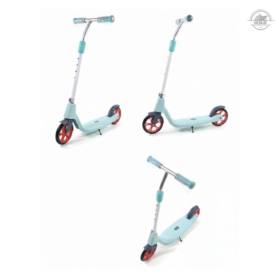 SCOOTER INFANTIL DE METAL CELESTE AJUSTABLE PARA NIÑOS 8–12 AÑOS - 2