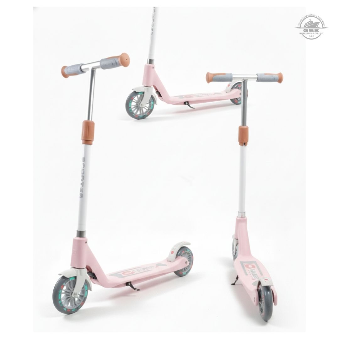 SCOOTER INFANTIL ROSADO 3 RUEDAS AJUSTABLE PARA NIÑOS DE 8 A 12 AÑOS - 2