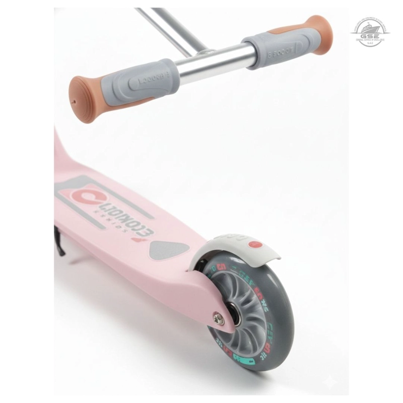 SCOOTER ROSADO INFANTIL GRANDE PARA NIÑOS DE 8–12 AÑOS RESISTENTE Y AJUSTABLE - 3
