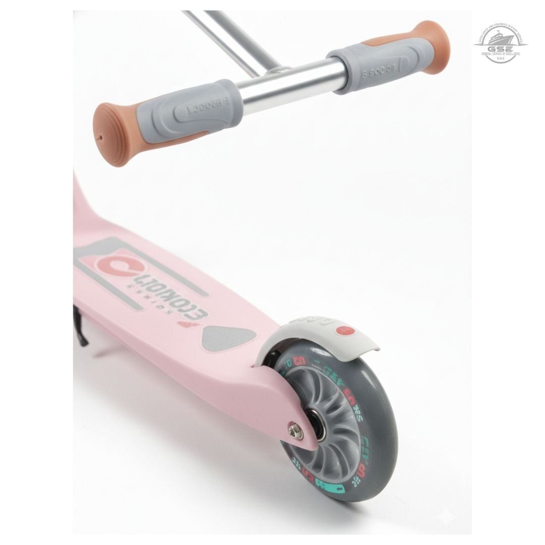 SCOOTER INFANTIL ROSADO 3 RUEDAS AJUSTABLE PARA NIÑOS DE 8 A 12 AÑOS - 3