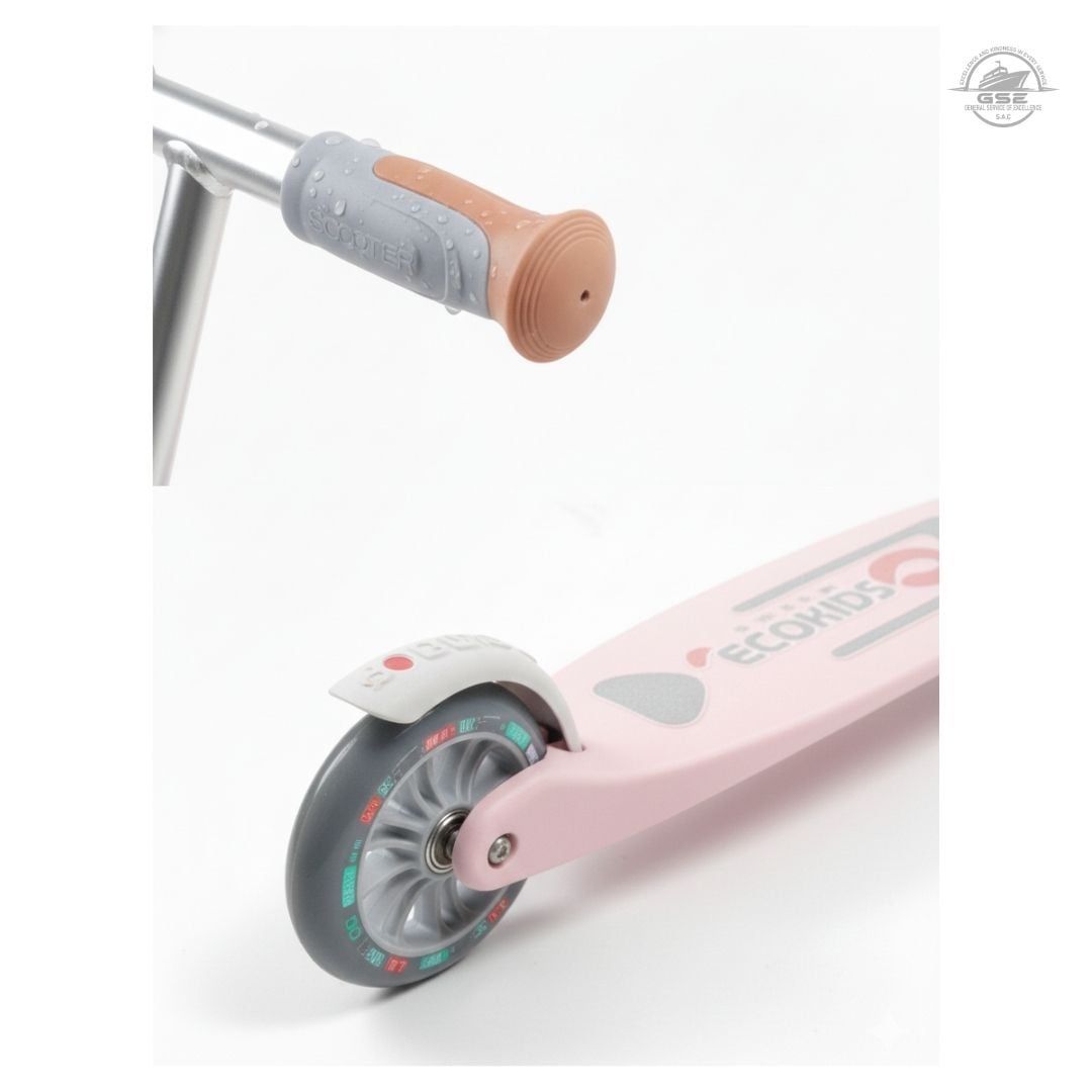 SCOOTER INFANTIL ROSADO 3 RUEDAS AJUSTABLE PARA NIÑOS DE 8 A 12 AÑOS - 4