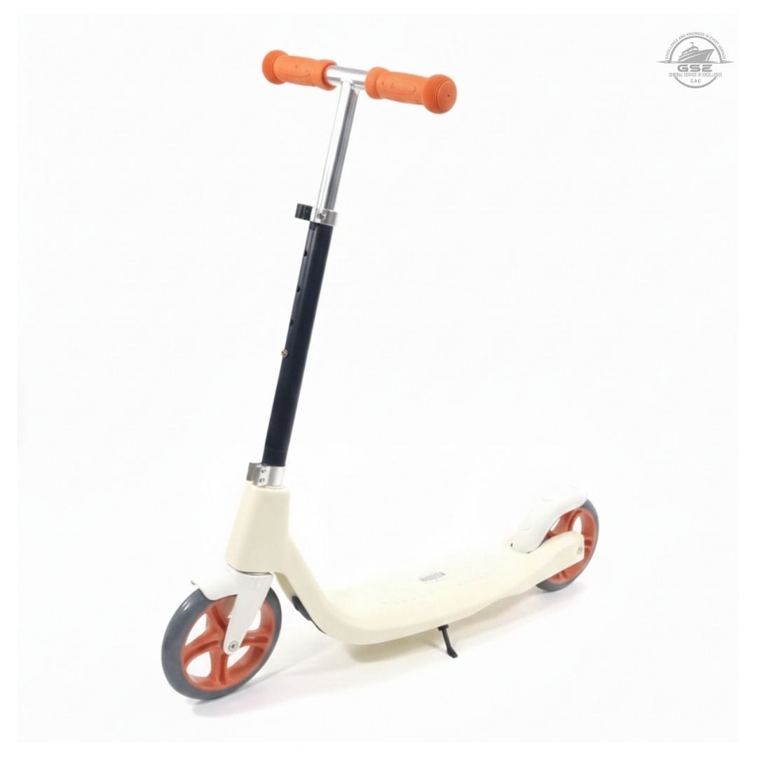 SCOOTER INFANTIL CREMA 3 RUEDAS AJUSTABLE PARA NIÑOS DE 8 A 12 AÑOS - 1