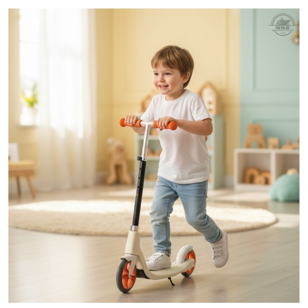 SCOOTER INFANTIL CREMA 3 RUEDAS AJUSTABLE PARA NIÑOS DE 8 A 12 AÑOS - 5