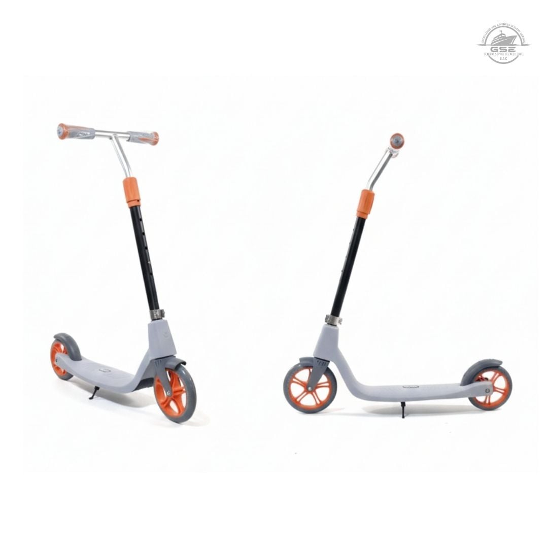 SCOOTER INFANTIL GRIS 3 RUEDAS AJUSTABLE PARA NIÑOS DE 8 A 12 AÑOS - 2