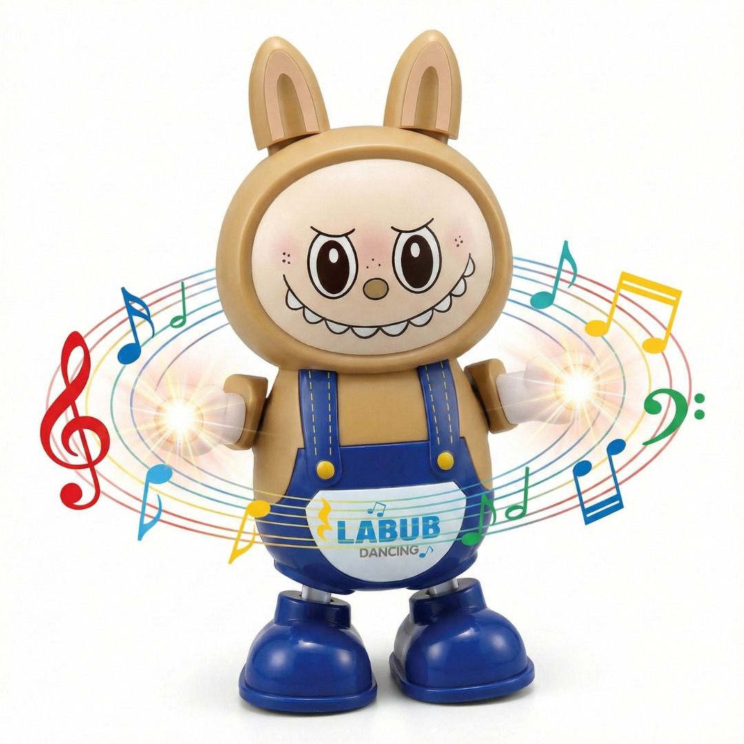 LABUBU ROBOT BAILARÍN MUSICAL IDEAL PARA NIÑOS | MARRÓN, OREJAS REMOVIBLES - 1