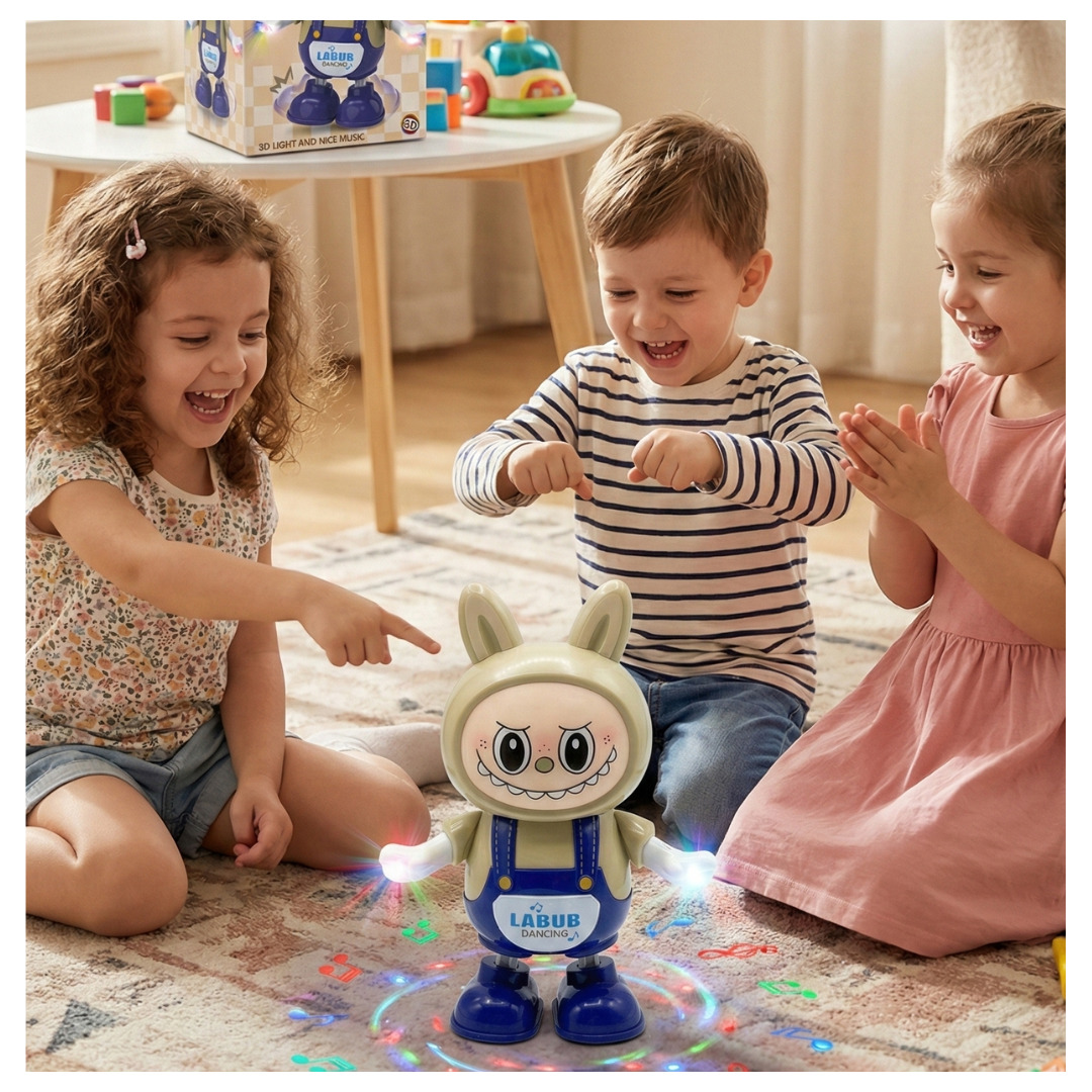LABUBU ROBOT BAILARÍN MUSICAL IDEAL PARA NIÑOS | MARRÓN, OREJAS REMOVIBLES - 2