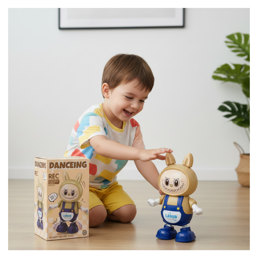 LABUBU ROBOT BAILARÍN MUSICAL IDEAL PARA NIÑOS | MARRÓN, OREJAS REMOVIBLES - 3