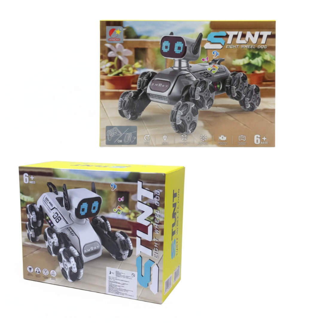 PERRO ROBOT DE 8 LLANTAS JUGUETE ELECTRÓNICO PARA NIÑOS Y NIÑAS / COMPAÑERO PERFECTO INTERACTIVO LUCES GIRO 360° MUSICAL - 5