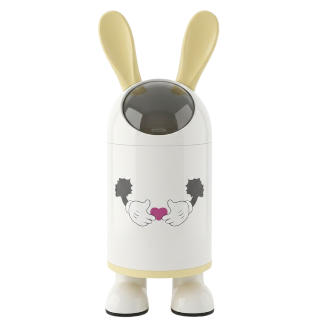 TACHO BOTE DE BASURA DISEÑO KAWAII MICKEY MOUSE CORAZÓN 2 EN 1 INCLUYE OREJAS LARGAS PATITAS - 1