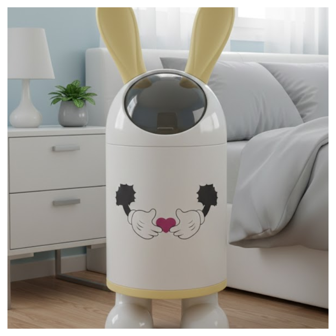 TACHO BOTE DE BASURA DISEÑO KAWAII MICKEY MOUSE CORAZÓN 2 EN 1 INCLUYE OREJAS LARGAS PATITAS - 2