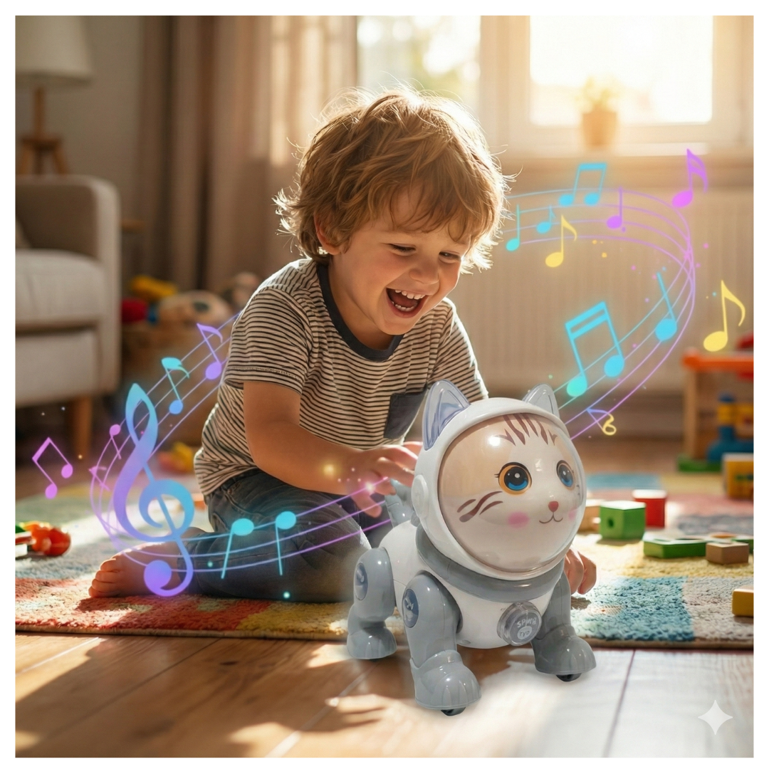 GATO ROBOT MUSICAL PARA NIÑOS CON LUCES Y HUMO - 2