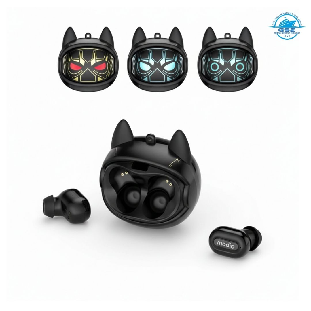AUDÍFONOS BLUETOOTH TÁCTILES CON ESTUCHE CAMBIA CARITAS Y COLLAR - 1