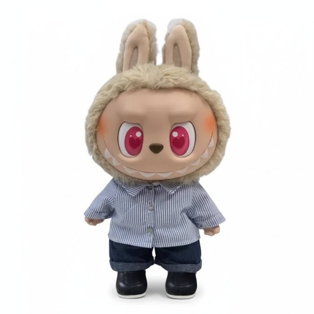 LABUBU PELUCHE GRANDE ADORABLE PARA NIÑOS ROPA FORMAL CAMISA Y ZAPATOS REMOVIBLE - 1