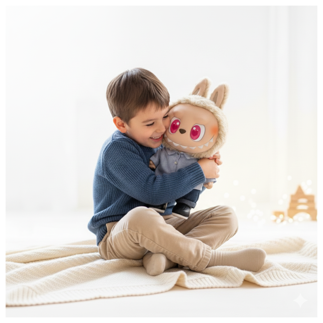 LABUBU PELUCHE GRANDE ADORABLE PARA NIÑOS ROPA FORMAL CAMISA Y ZAPATOS REMOVIBLE - 2