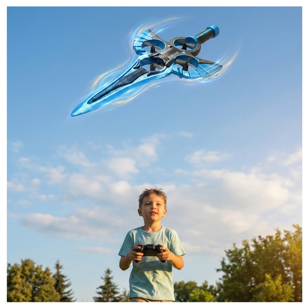 AVION AEROJET PARA NIÑOS DISEÑO ESPADA DRON VOLADOR | CONTROL REMOTO Y SENSOR DE MANO, ACCESORIOS - 2